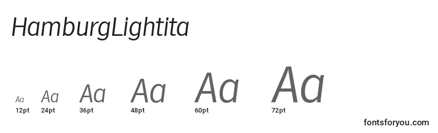 HamburgLightita Font Sizes