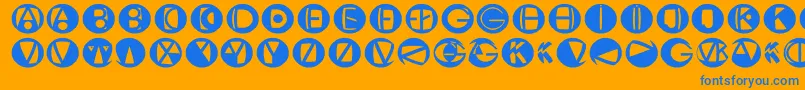 Mklogosketches Font – Blue Fonts on Orange Background