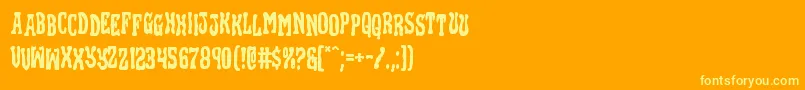 Blackgunkstag Font – Yellow Fonts on Orange Background