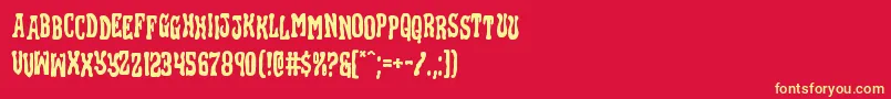 Blackgunkstag Font – Yellow Fonts on Red Background