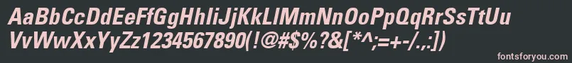 UniversLt67CondensedBoldOblique Font – Pink Fonts on Black Background
