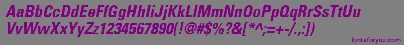 UniversLt67CondensedBoldOblique Font – Purple Fonts on Gray Background