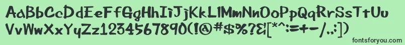 Шрифт Beemarkerink – чёрные шрифты на зелёном фоне