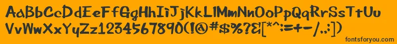 Beemarkerink-Schriftart – Schwarze Schriften auf orangefarbenem Hintergrund