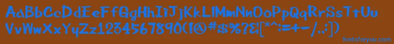 Czcionka Beemarkerink – niebieskie czcionki na brązowym tle
