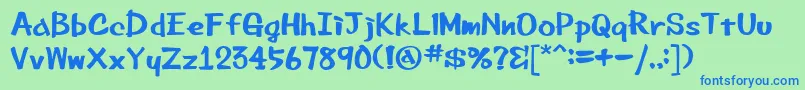 Шрифт Beemarkerink – синие шрифты на зелёном фоне