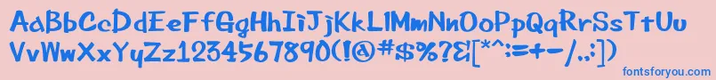 フォントBeemarkerink – ピンクの背景に青い文字