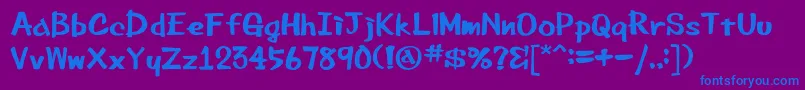 Beemarkerink-Schriftart – Blaue Schriften auf violettem Hintergrund