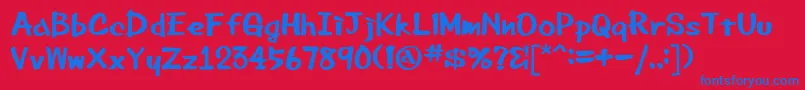 Czcionka Beemarkerink – niebieskie czcionki na czerwonym tle