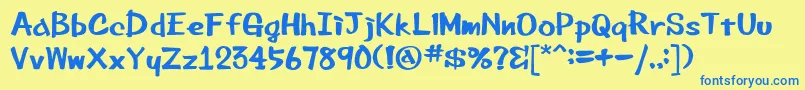 Beemarkerink Font – Blue Fonts on Yellow Background