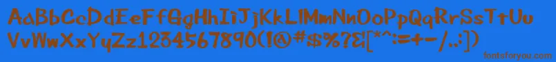 Beemarkerink Font – Brown Fonts on Blue Background