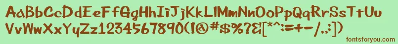 Beemarkerink-fontti – ruskeat fontit vihreällä taustalla