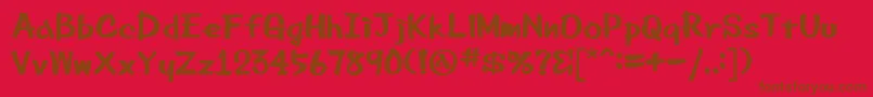 Czcionka Beemarkerink – brązowe czcionki na czerwonym tle