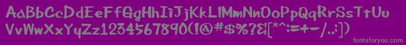 Beemarkerink-fontti – harmaat kirjasimet violetilla taustalla