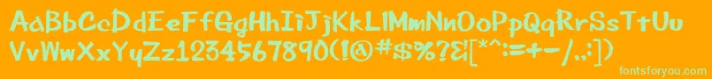 Beemarkerink Font – Green Fonts on Orange Background