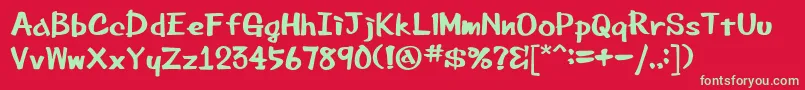 Шрифт Beemarkerink – зелёные шрифты на красном фоне