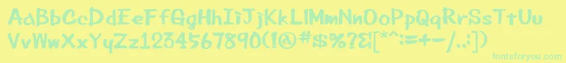 Beemarkerink-fontti – vihreät fontit keltaisella taustalla