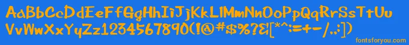 Beemarkerink Font – Orange Fonts on Blue Background