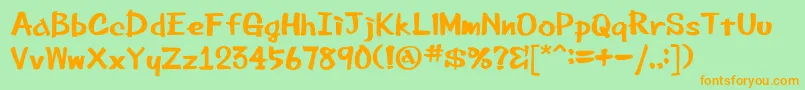 Beemarkerink-fontti – oranssit fontit vihreällä taustalla