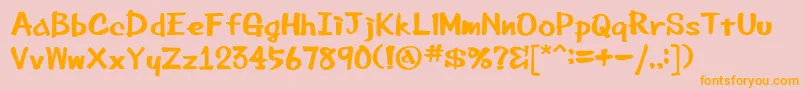 Beemarkerink-Schriftart – Orangefarbene Schriften auf rosa Hintergrund