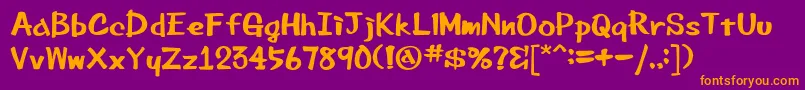 Beemarkerink-fontti – oranssit fontit violetilla taustalla