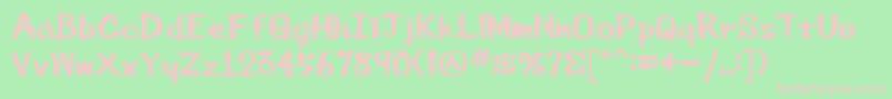 Beemarkerink-Schriftart – Rosa Schriften auf grünem Hintergrund