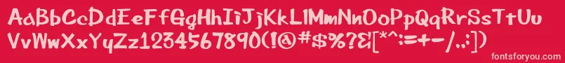 Шрифт Beemarkerink – розовые шрифты на красном фоне