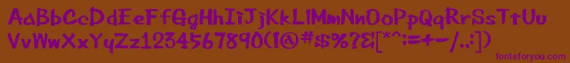 Beemarkerink-Schriftart – Violette Schriften auf braunem Hintergrund