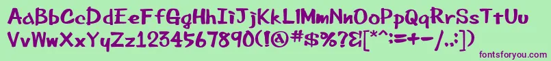 Шрифт Beemarkerink – фиолетовые шрифты на зелёном фоне