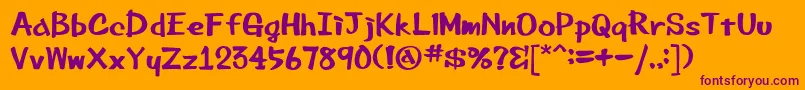 Beemarkerink-Schriftart – Violette Schriften auf orangefarbenem Hintergrund