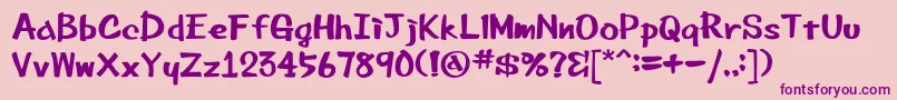 フォントBeemarkerink – ピンクの背景に紫のフォント