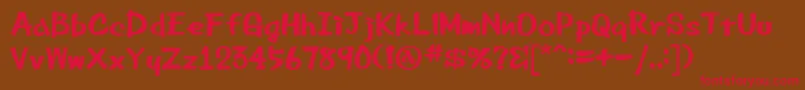 Beemarkerink-fontti – punaiset fontit ruskealla taustalla