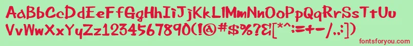 Шрифт Beemarkerink – красные шрифты на зелёном фоне