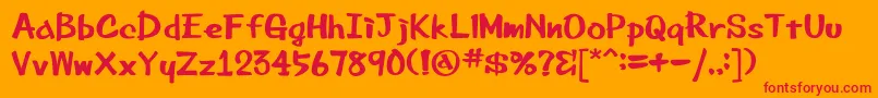 フォントBeemarkerink – オレンジの背景に赤い文字