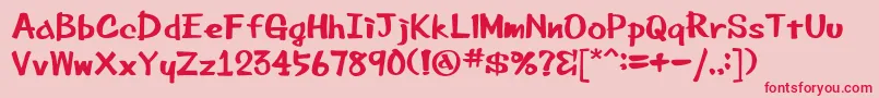Beemarkerink-fontti – punaiset fontit vaaleanpunaisella taustalla