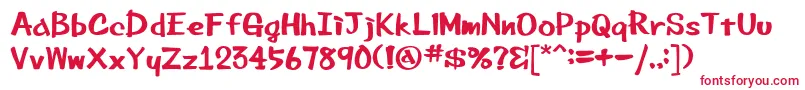 Beemarkerink-Schriftart – Rote Schriften auf weißem Hintergrund