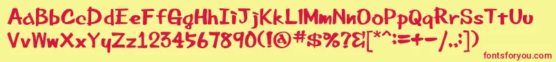 Beemarkerink-fontti – punaiset fontit keltaisella taustalla