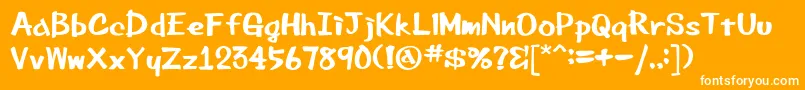Beemarkerink-Schriftart – Weiße Schriften auf orangefarbenem Hintergrund