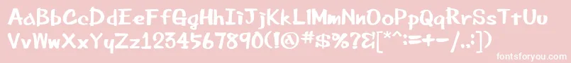 Шрифт Beemarkerink – белые шрифты на розовом фоне