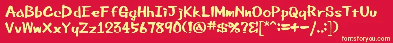 Beemarkerink-fontti – keltaiset fontit punaisella taustalla