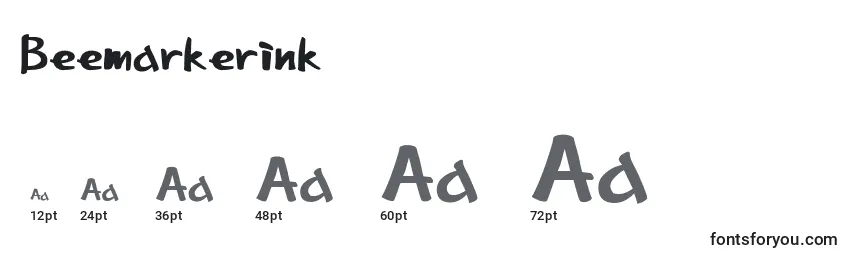 Размеры шрифта Beemarkerink