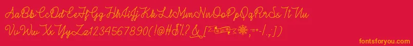 WinterInJanuaryOtf Font – Orange Fonts on Red Background