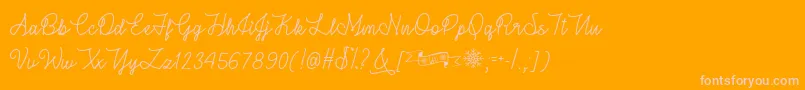 WinterInJanuaryOtf Font – Pink Fonts on Orange Background