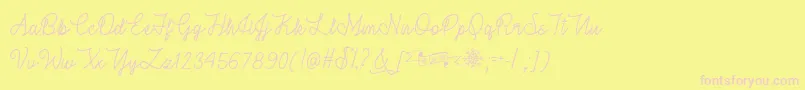 WinterInJanuaryOtf Font – Pink Fonts on Yellow Background