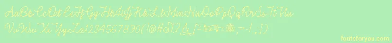 WinterInJanuaryOtf Font – Yellow Fonts on Green Background