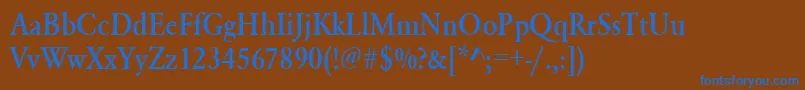Urwgaramondtmedextnar Font – Blue Fonts on Brown Background