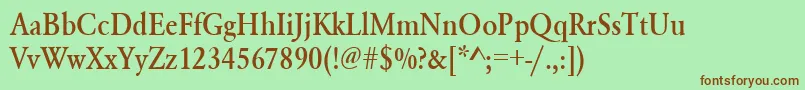 Urwgaramondtmedextnar Font – Brown Fonts on Green Background