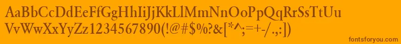 Urwgaramondtmedextnar Font – Brown Fonts on Orange Background