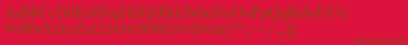 Urwgaramondtmedextnar Font – Brown Fonts on Red Background