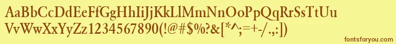 Urwgaramondtmedextnar Font – Brown Fonts on Yellow Background